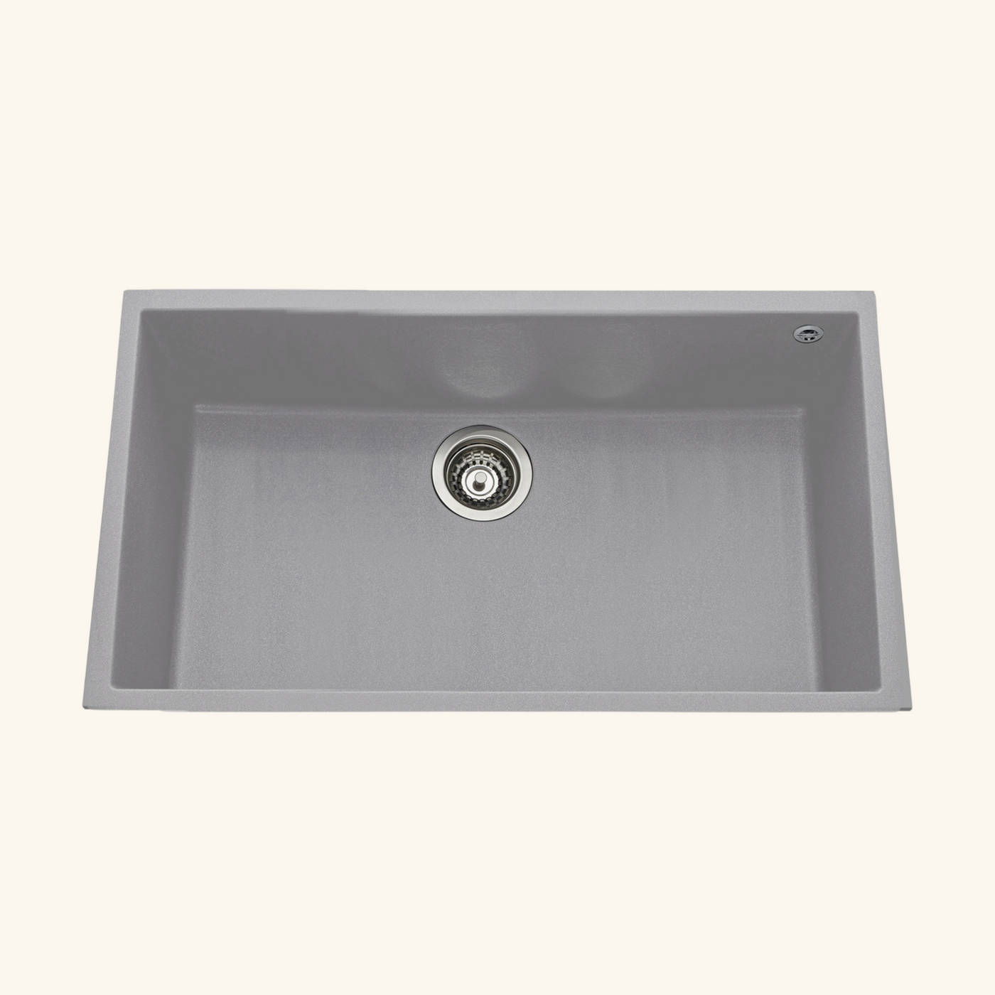 Évier sous-plan granit gris métal Luisina QUADRILLE 1 bac 760x440