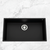 Évier sous-plan granit noir Luisina QUADRILLE 1 bac 760x440 - vidage automatique