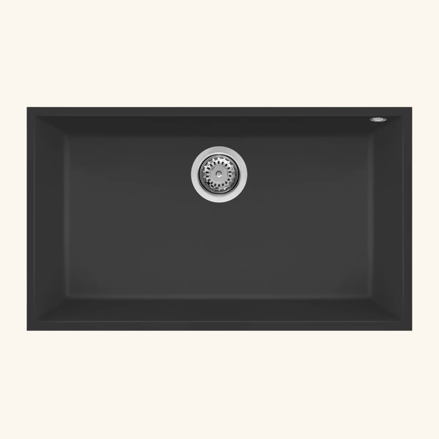 Évier sous-plan granit noir Luisina QUADRILLE 1 bac 760x440 - vidage automatique