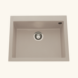 Évier granit taupe Luisina QUADRILLE 1 bac 570x500