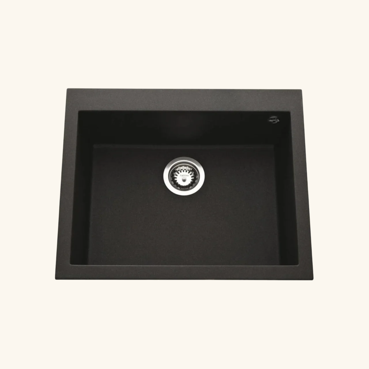 Évier granit noir moucheté Luisina QUADRILLE 1 bac 570x500