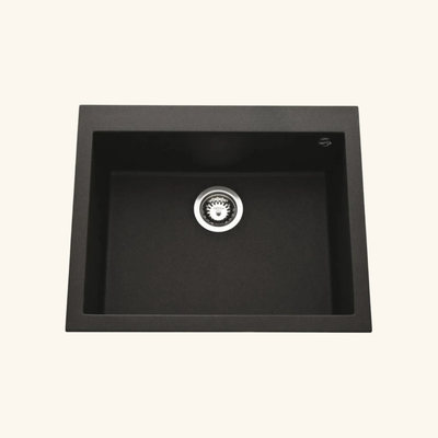 Évier granit noir moucheté Luisina QUADRILLE 1 bac 570x500