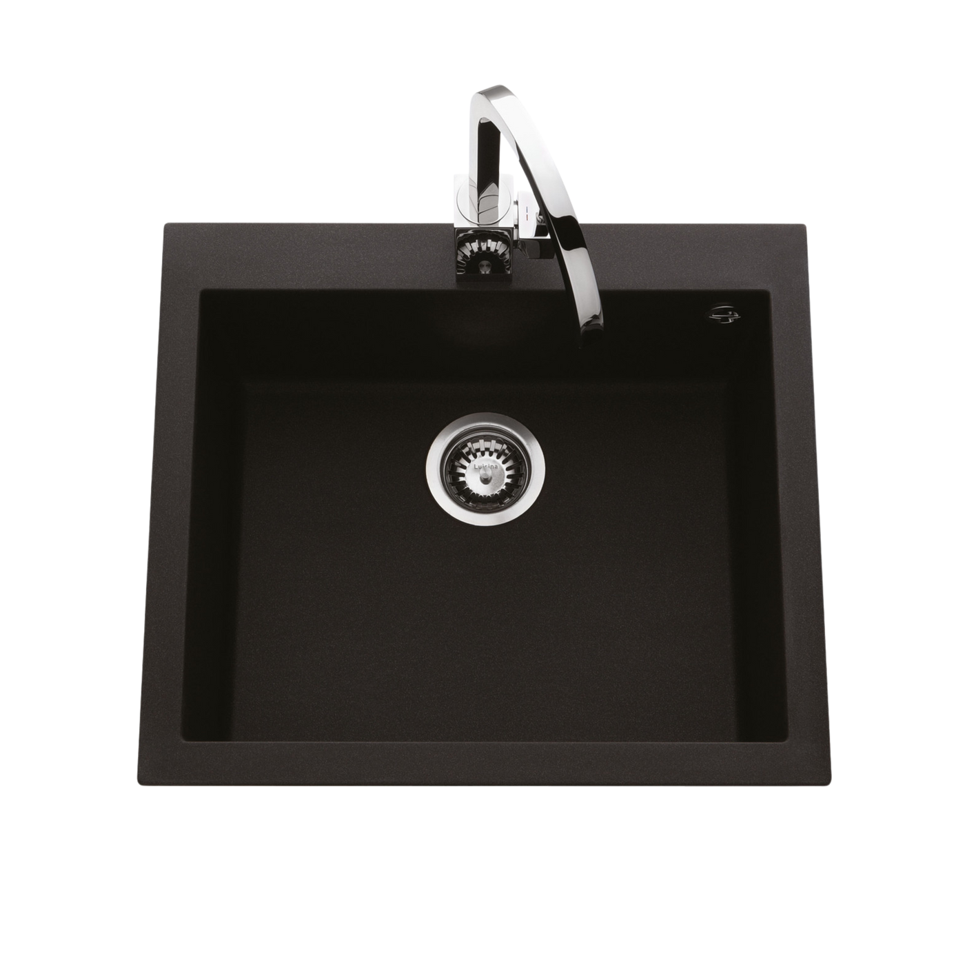 Évier granit noir moucheté Luisina QUADRILLE 1 bac 570x500