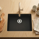 Évier sous-plan granit noir moucheté Luisina QUADRILLE 1 bac 540x440