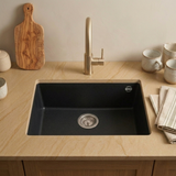 Évier sous-plan granit noir moucheté Luisina QUADRILLE 1 bac 540x440