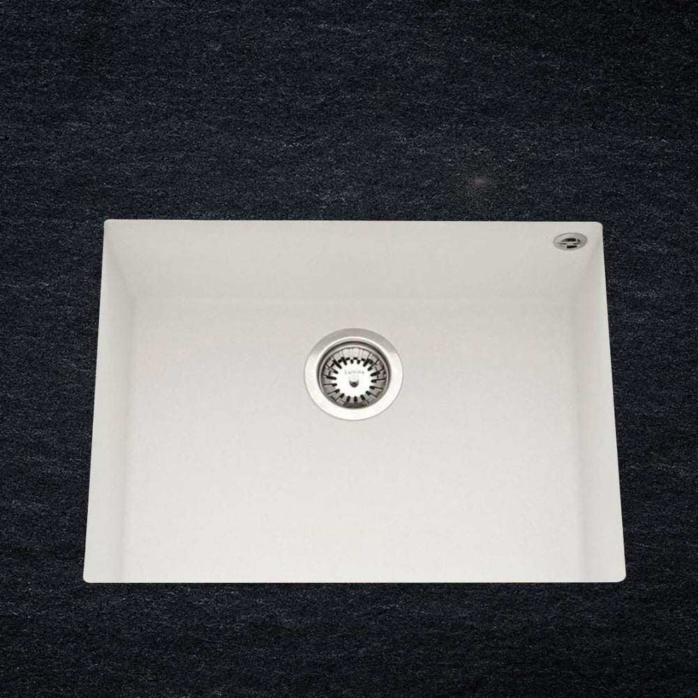 Évier sous-plan granit blanc Luisina QUADRILLE 1 bac  540x440