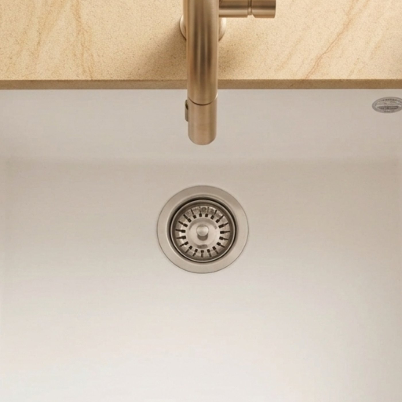 Évier sous-plan granit blanc Luisina QUADRILLE 1 bac 540x440