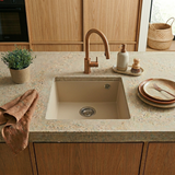 Évier sous-plan granit beige Luisina QUADRILLE 1 bac 440x440