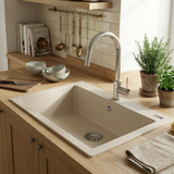 Évier granit beige Luisina QUADRILLE 1 bac 790x500