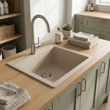 Évier granit beige Luisina QUADRILLE 1 bac 470x500