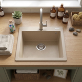 Évier granit beige Luisina QUADRILLE 1 bac 470x500
