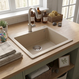 Évier granit beige Luisina QUADRILLE 1 bac 470x500
