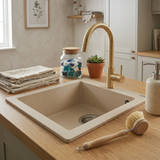 Évier granit beige Luisina QUADRILLE 1 bac 410x500