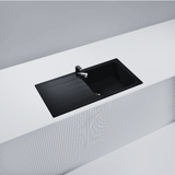 Évier granit noir Schock VIOLA 1 grand bac 1 égouttoir