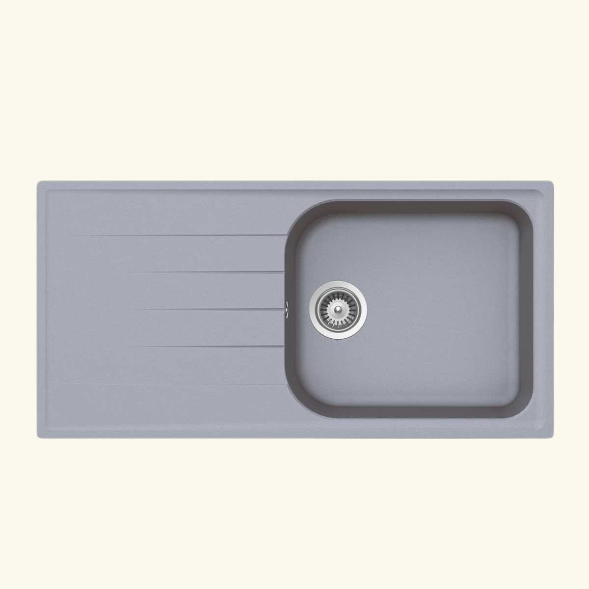 Évier granit gris Schock VIOLA 1 grand bac 1 égouttoir