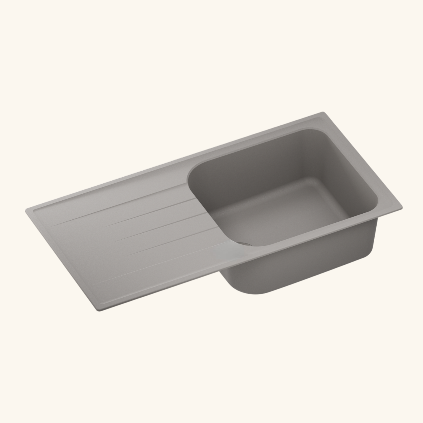 Évier granit gris béton Schock VIOLA 1 grand bac 1 égouttoir