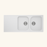 Évier granit blanc Schock VIOLA 2 bacs 1 égouttoir