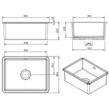 Évier céramique blanc Sanindusa VALET 1 bac 60x46 cm