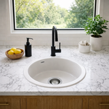 Évier rond céramique blanc Sanindusa VALET 1 bac 44.5 cm