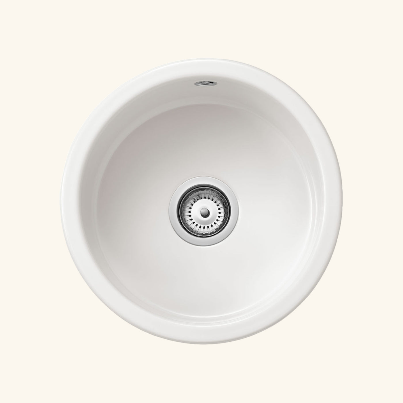 Évier rond céramique blanc Sanindusa VALET 1 bac 44,5 cm