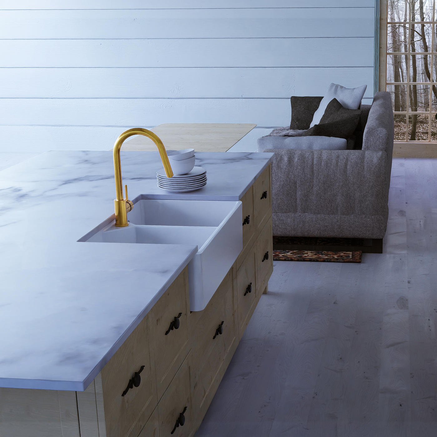 Robinet douchette Luisina doré EMMA