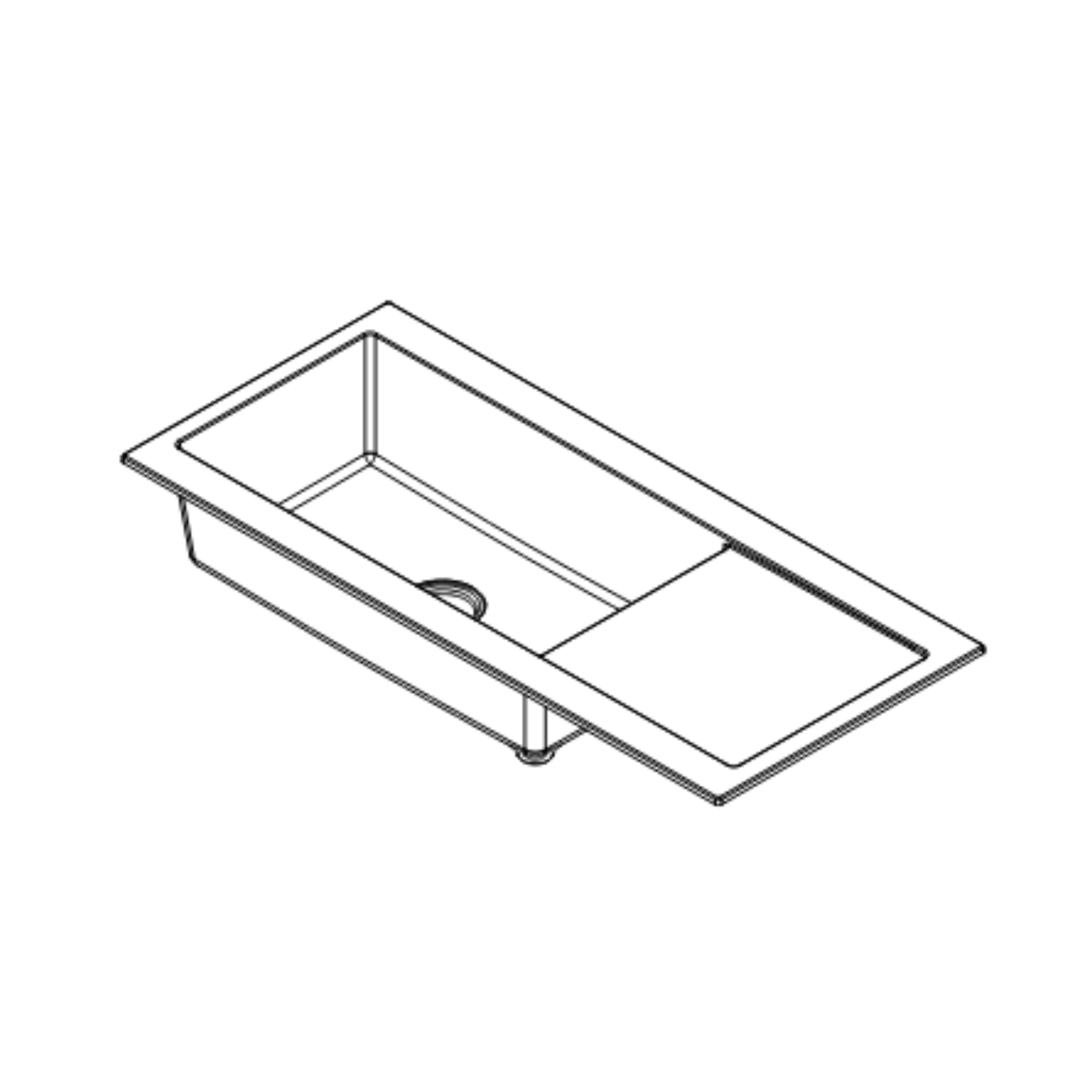 Évier granit noir Kümbad YUNA 1 très grand bac - 1 égouttoir