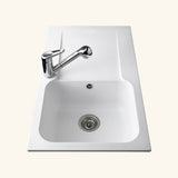 Évier résine blanc Ewi ZIGGY 1 bac 1 égouttoir