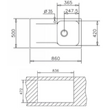 Évier résine blanc Ewi ZIGGY 1 bac 1 égouttoir