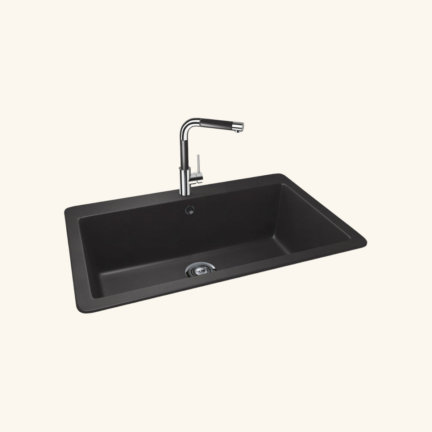 Évier granit noir Schock ZINA 1 grand bac  838x530