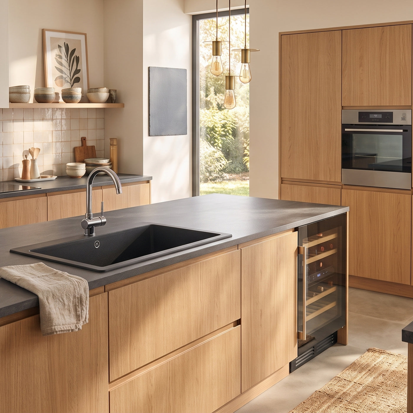 Évier granit noir Schock ZINA 1 grand bac 838x530