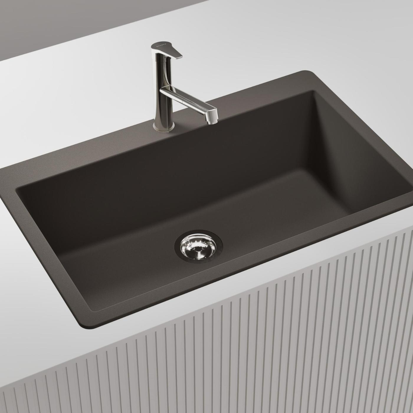 Évier granit noir Schock ZINA 1 grand bac 838x530