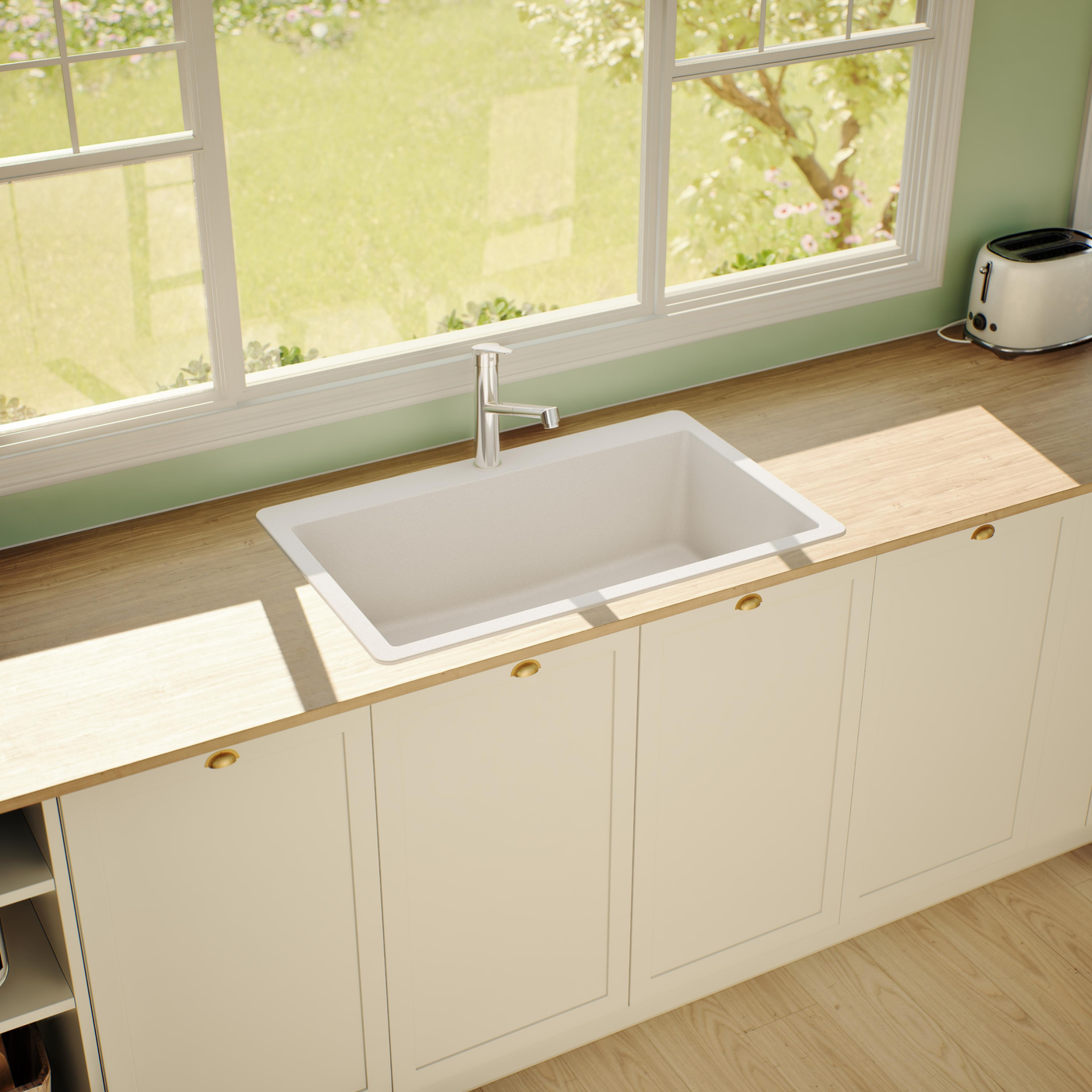 Évier granit blanc Schock ZINA 1 grand bac 838x530