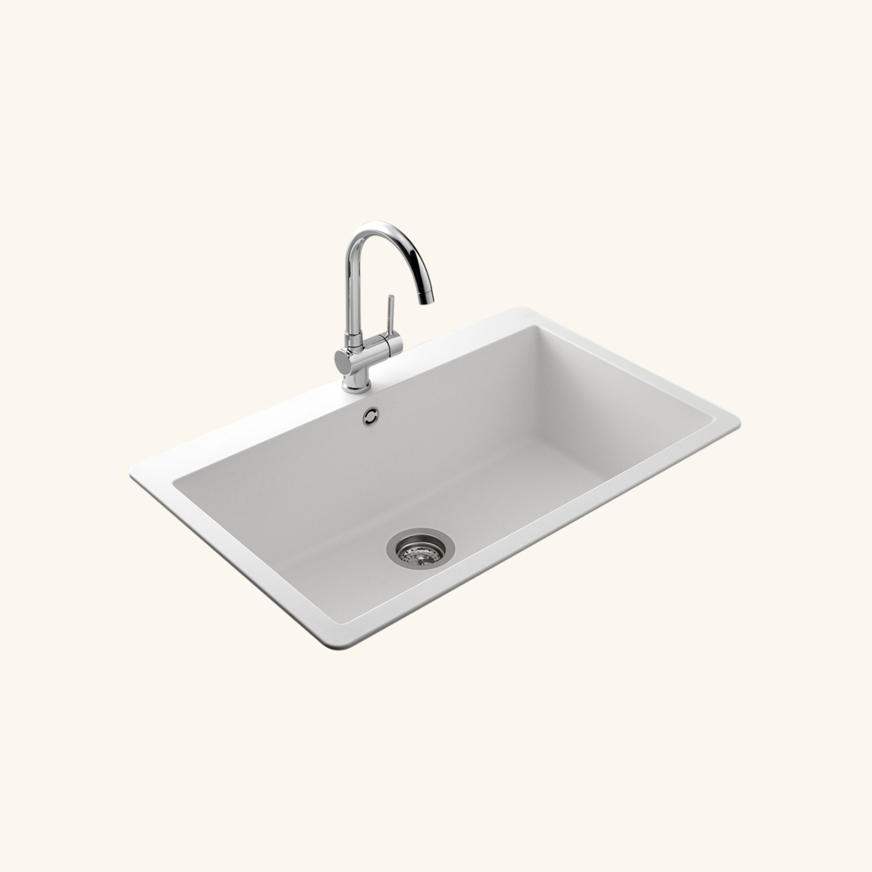 Évier granit blanc Schock ZINA 1 grand bac 838x530 • Cuisissimo