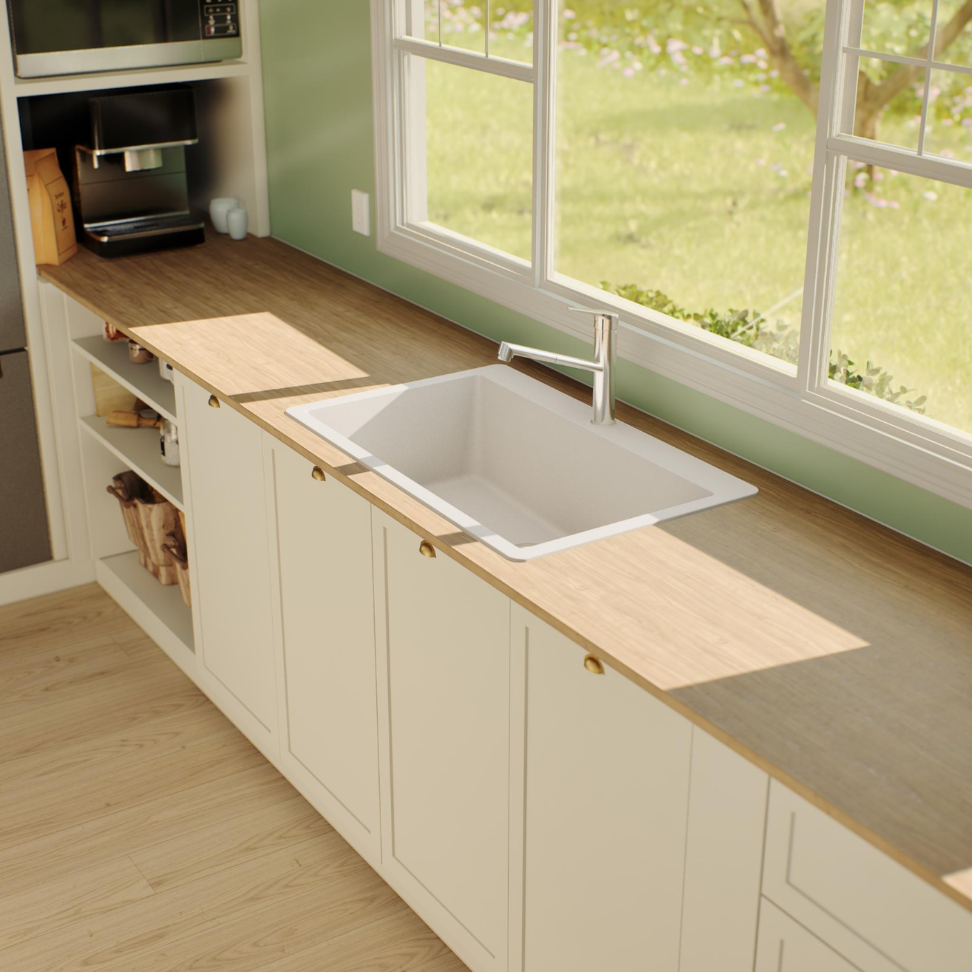 Évier granit blanc Schock ZINA 1 grand bac 838x530