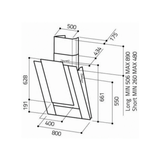 Kit cheminée KIT0010704 pour Hotte Elica murale ICO / ELLE (260-480)