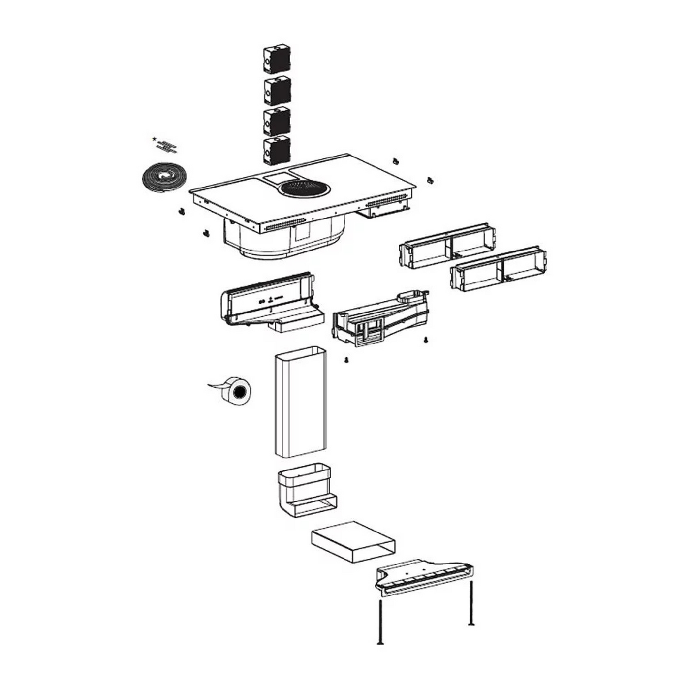 Kit cheminée évacuation - Kit de conversion extraction vers recyclage KIT0130427A Elica NIKOLATESLA