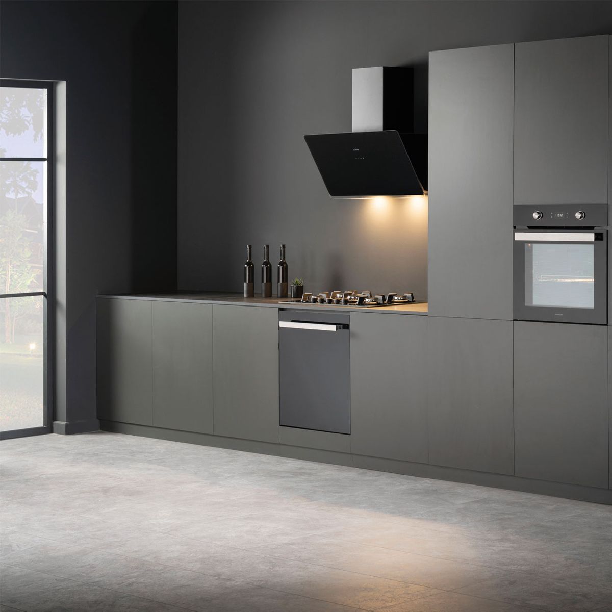 Hotte cuisine murale Silverline ARAE noir 600 (mm)