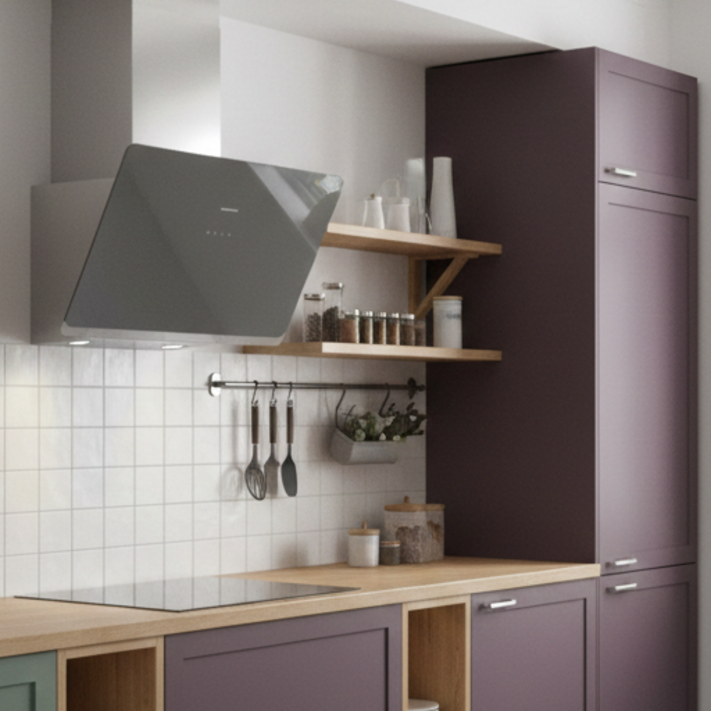 Hotte cuisine murale Silverline ARAE gris 60 cm