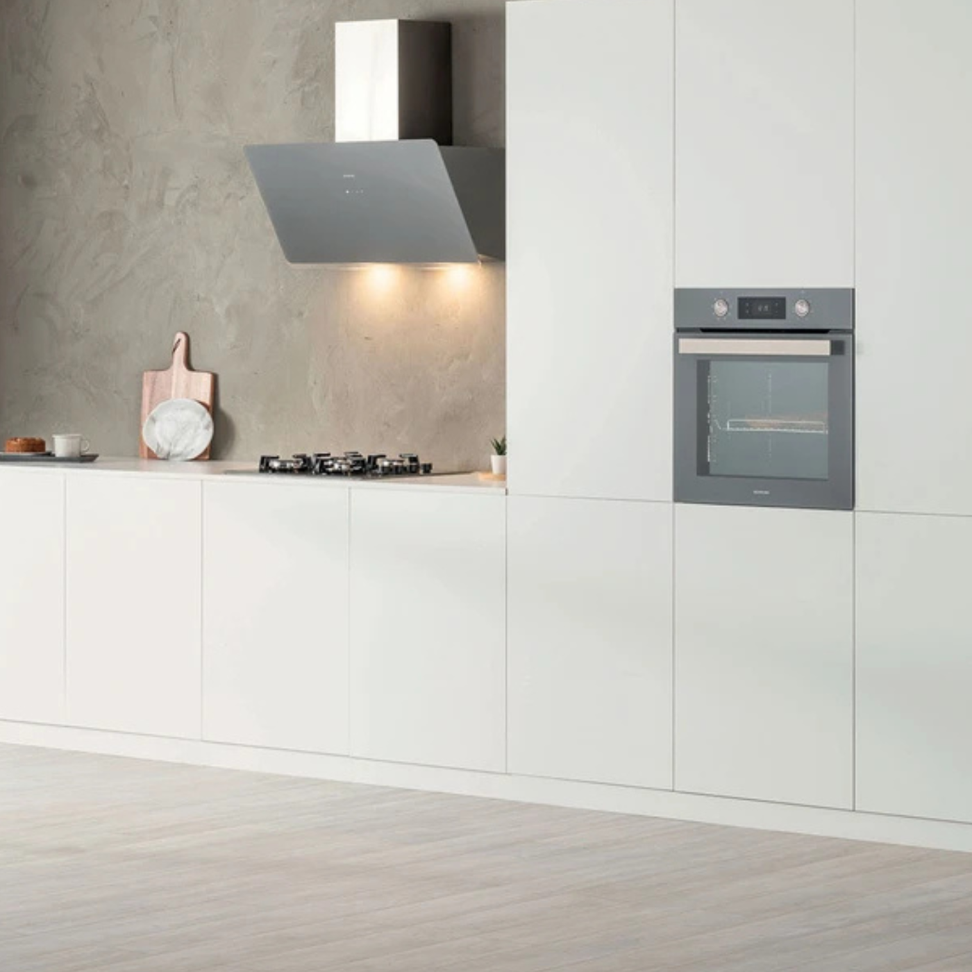 Hotte cuisine murale Silverline ARAE gris 90 cm