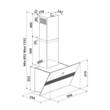 Hotte cuisine verticale Silverline ART verre noir 90 cm