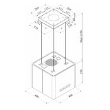 Hotte cuisine en îlot Silverline BRAGA blanc mat 40 cm