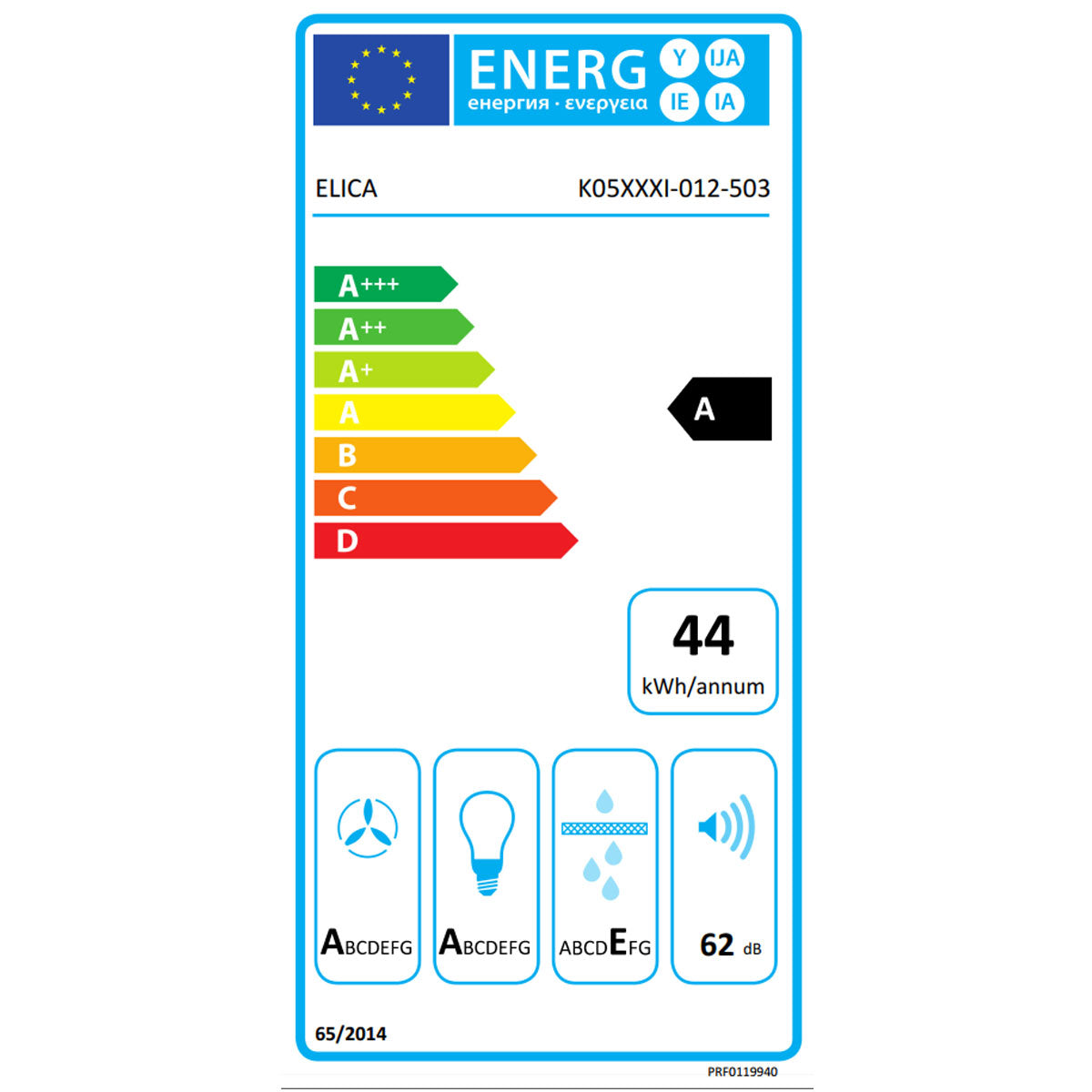 Hotte cuisine Elica suspendue blanc EASY UX 50 cm