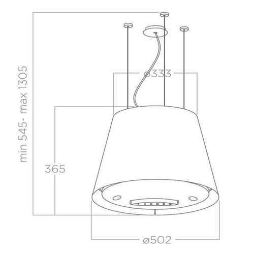 Hotte cuisine Elica suspendue noir EASY UX 50 cm