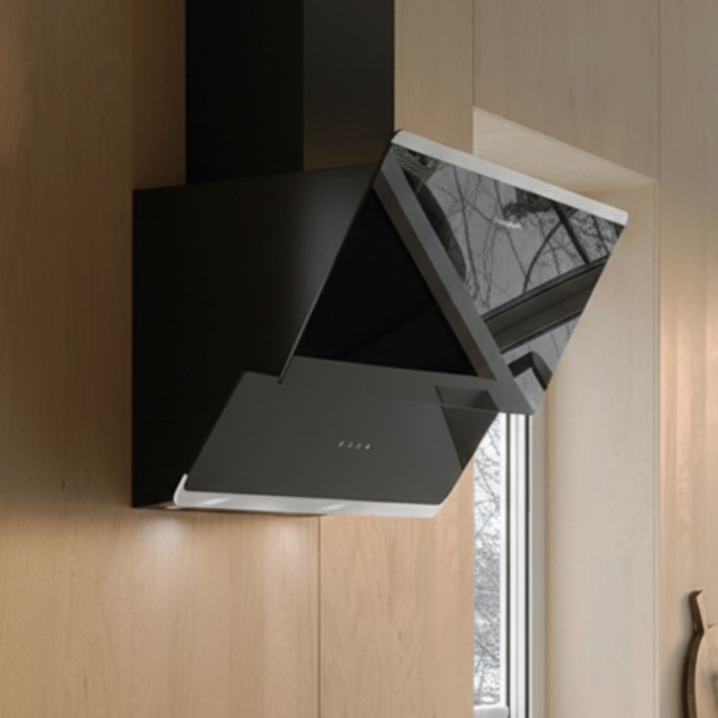 Hotte cuisine murale Silverline FARO noire 90 cm