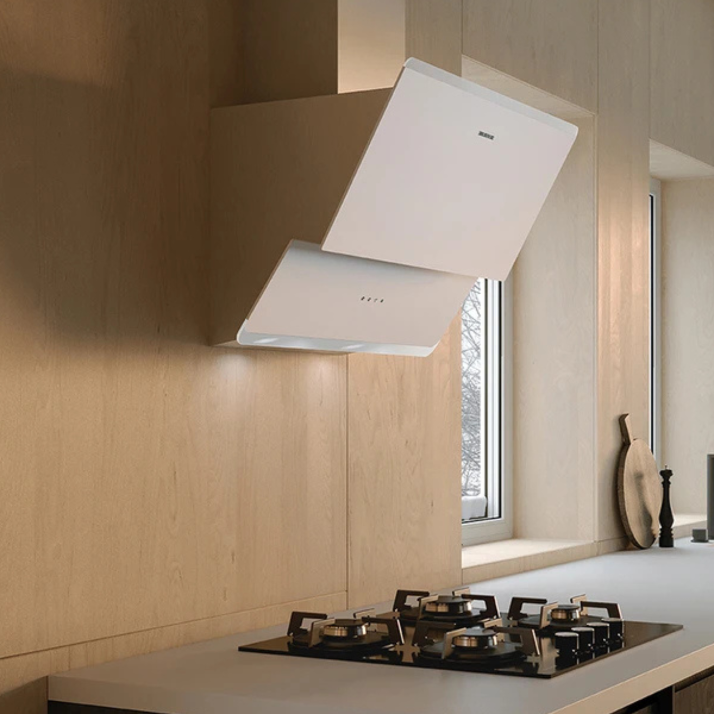 Hotte cuisine murale Silverline FARO blanc 90 cm