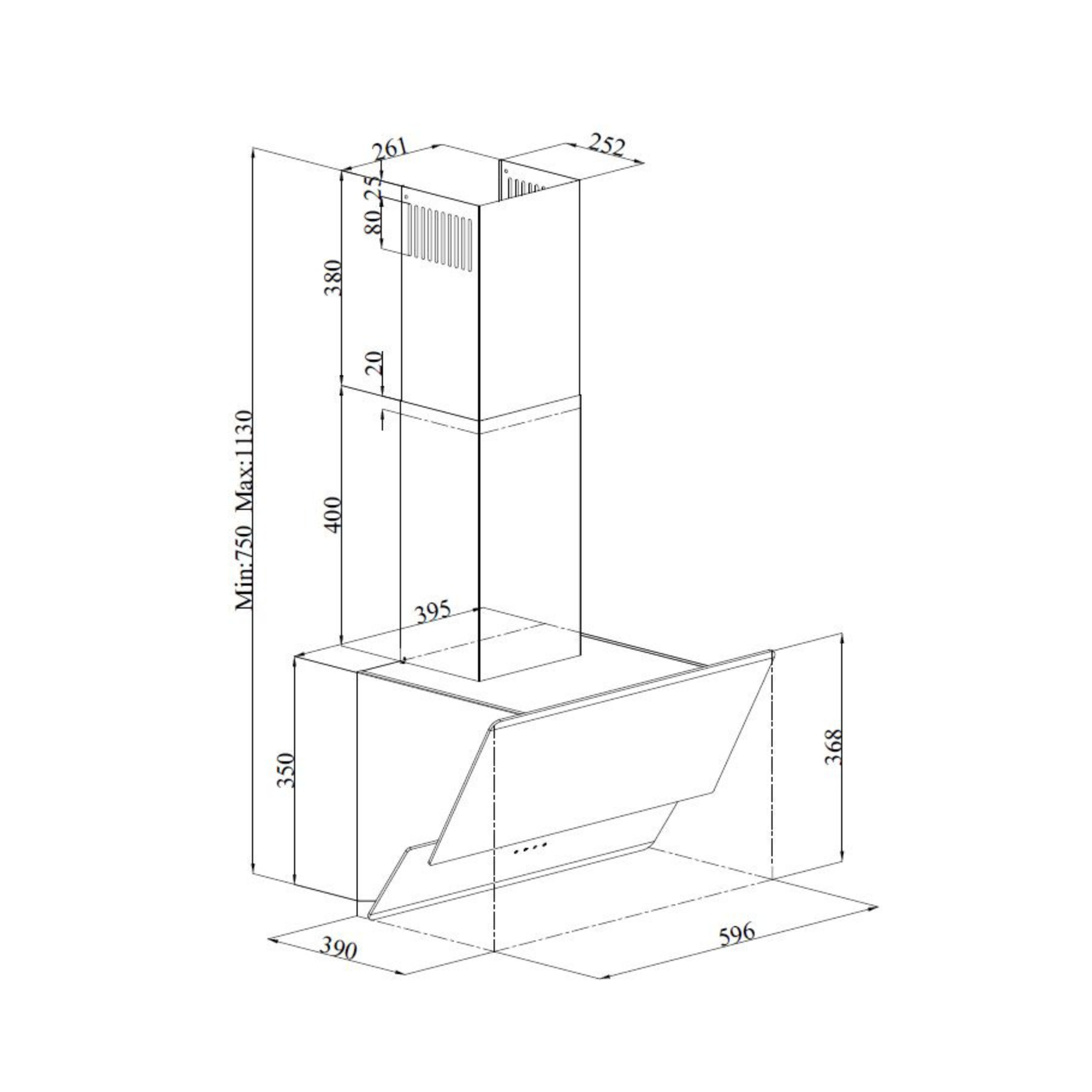 Hotte cuisine murale Silverline FARO blanc 60 cm