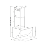 Hotte cuisine murale Silverline FARO blanc 60 cm