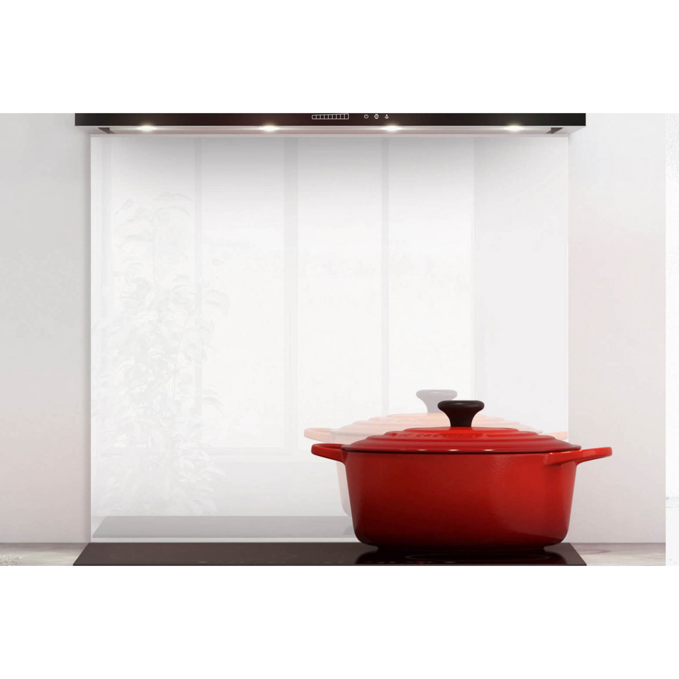 Crédence cuisine fond de hotte verre Premium - Blanc l 90 x H 70 cm