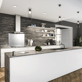 Crédence cuisine fond de hotte Inox - l 90 x H 70 cm