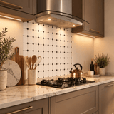 Crédence cuisine fond de hotte aluminium rétro RYM -  l 90 x H 70 cm